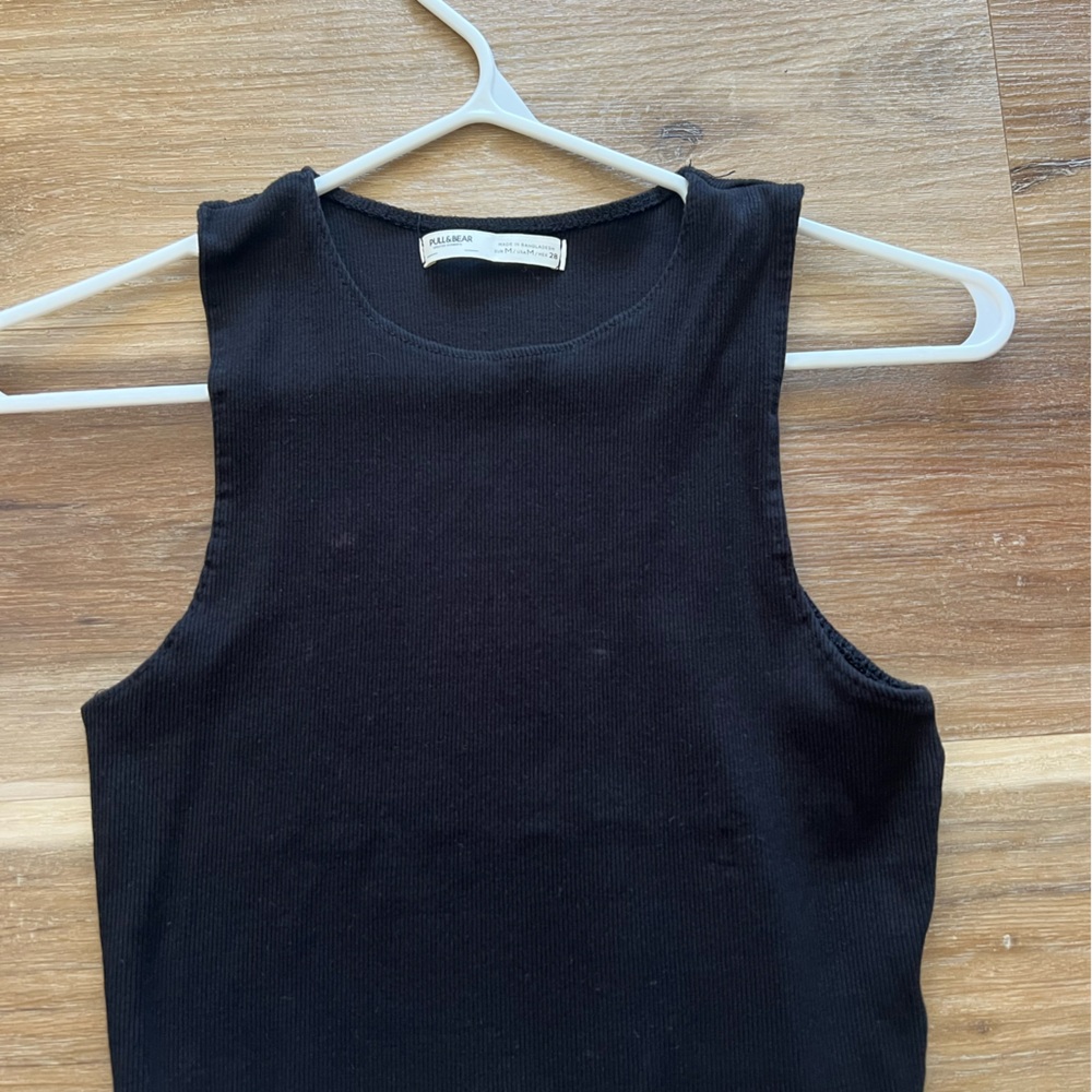 Pull&Bear Black High Neck Tank Top